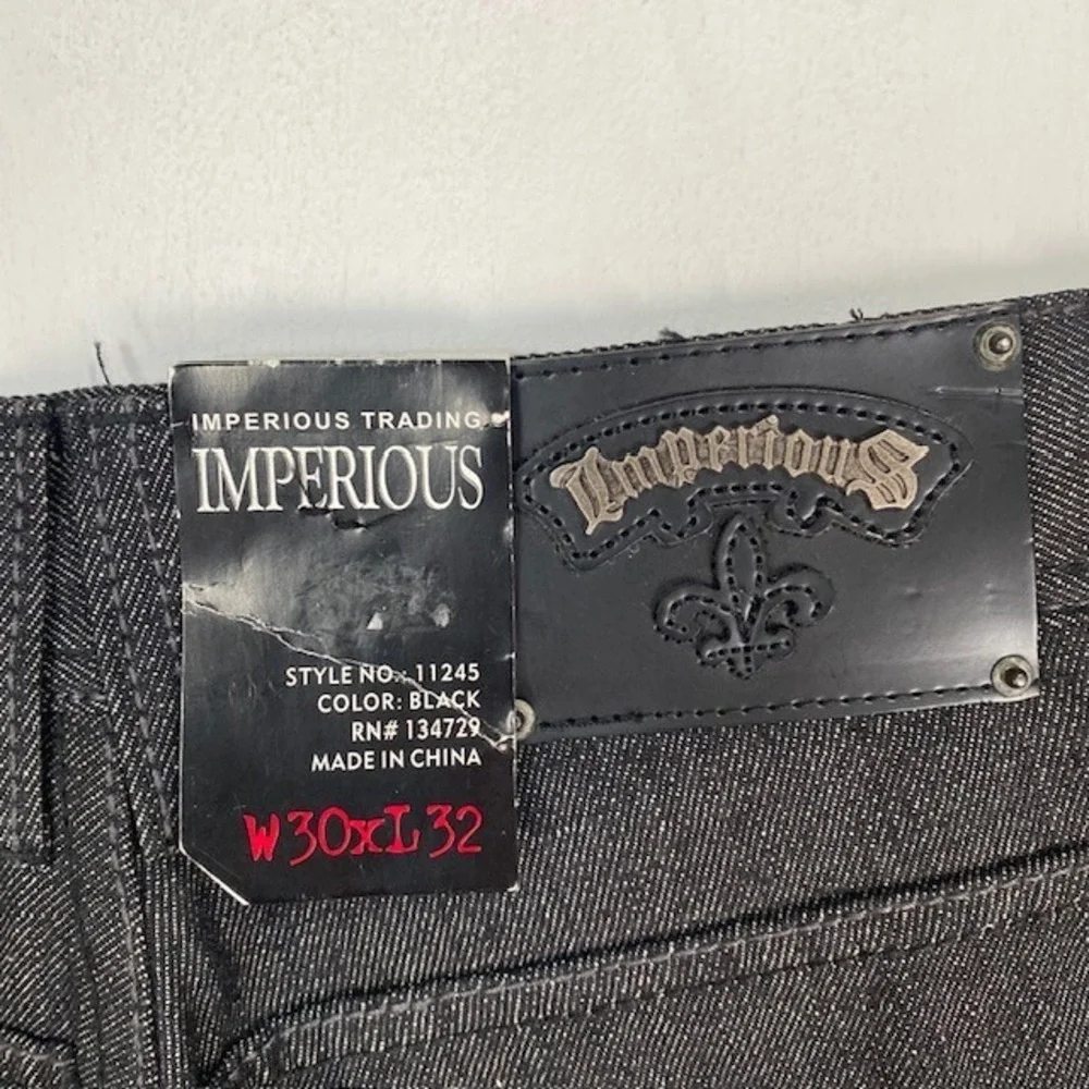 Imperious Trading Men's Black Denim‎ Jeans W30 L32 Straight Leg Style 11245
